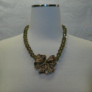 Heidi Daus Necklace Elegance Swarovski Crystals Beads Smoky Glass Beads